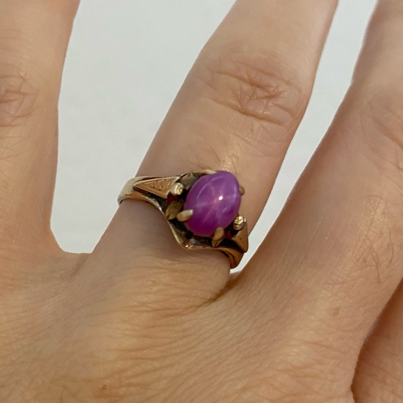 Vintage Star Ruby & 18k Gold Ring - Picture 2 of 5